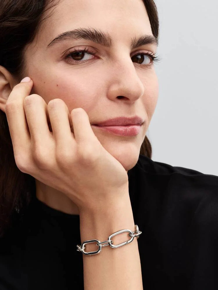 PULSEIRA CORRENTE ELOS EM PRATA PANDORA