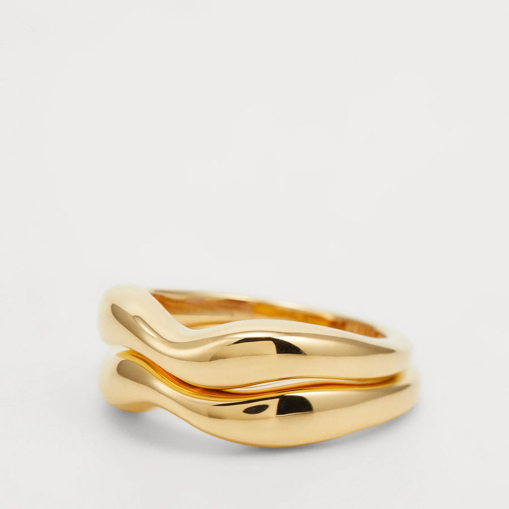 ANEL FLUID EM PRATA DOURADA GUESS