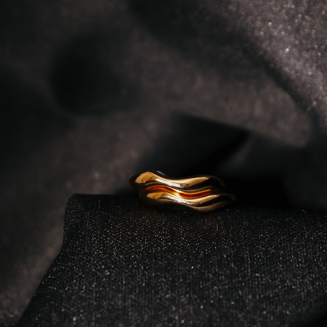 ANEL FLUID EM PRATA DOURADA GUESS