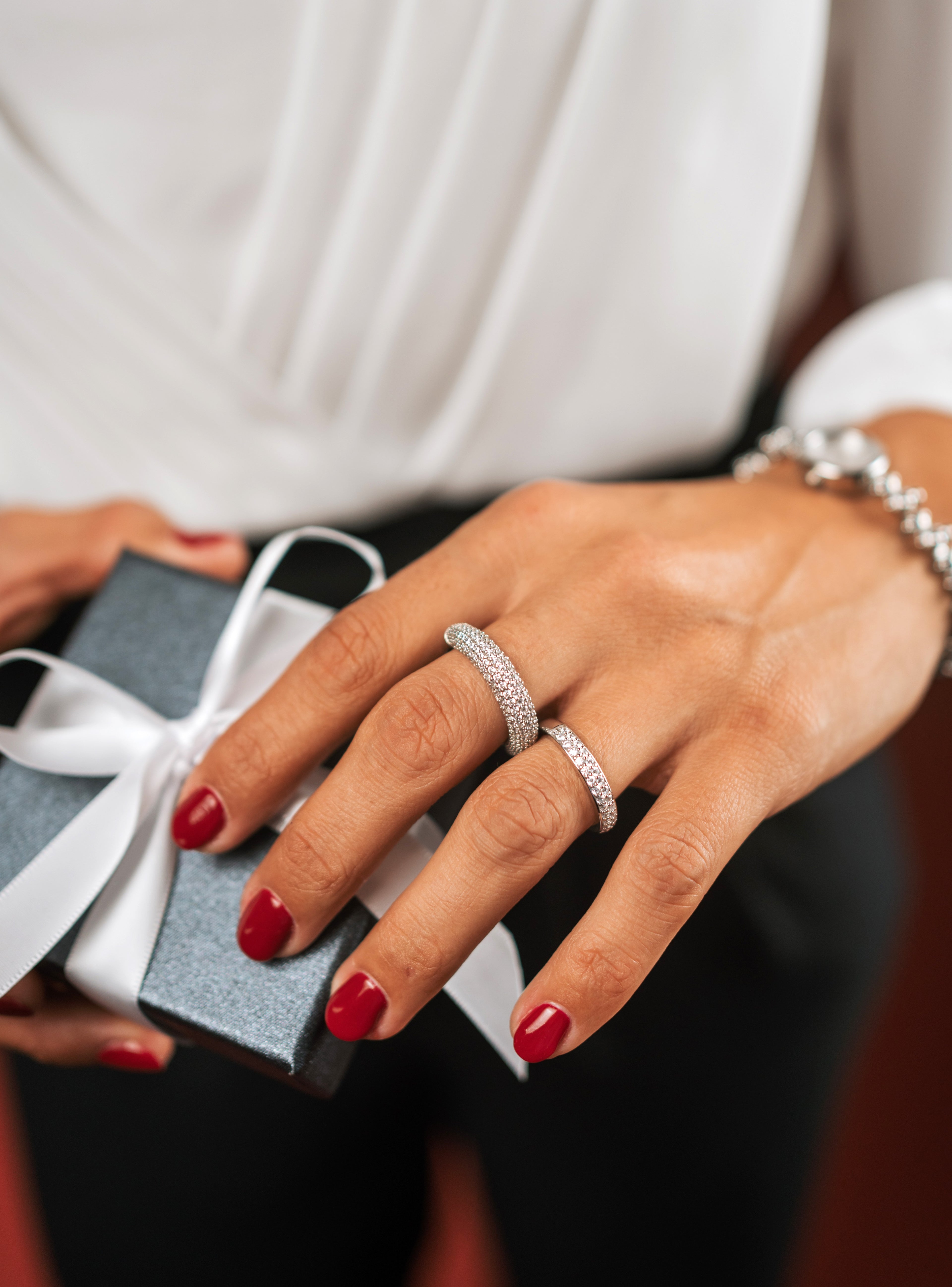 ANEL TI SENTO EM PRATA BANHADA A OURO